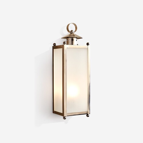 Casa Padrino Luxus Au�en Laterne Messing Vernickelt B. 15 x H. 50 cm - Handgefertigte Laterne aus Messing - Luxus Kollektion - Edel & Prunkvoll