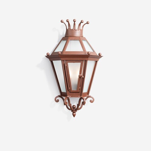 Casa Padrino Luxus Au�en Laterne Rostbraun B. 43 x H. 90 cm - Handgefertigte Laterne aus Schmiedeeisen - Luxus Kollektion - Edel & Prunkvoll