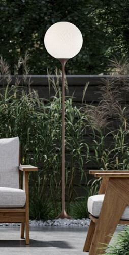 Casa Padrino Luxus Au�enstehleuchte Braun / Wei�  30 x H. 160 cm - Elegante Gartenlaterne - Gartenbeleuchtung - Au�enbeleuchtung - Luxus Qualit�t - Made in Italy