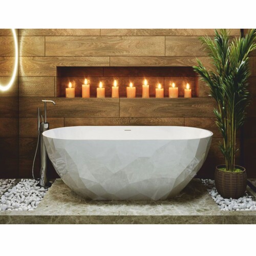 Casa Padrino Freistehende Luxus Badewanne Hochglanz Wei� 165 cm - Badezimmer M�bel