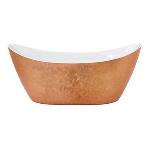 Casa Padrino Luxus Badewanne Kupfer / Wei� 173,5 cm - Freistehende Doppelend Badewanne in Kupfer-Optik - Luxus Badezimmer M�bel