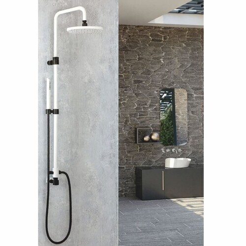 Casa Padrino Luxus Badezimmer Duschgarnitur Wei� / Schwarz - Made in Italy