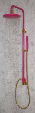 Casa Padrino Luxus Badezimmer Duschgarnitur Pink / Gold - Made in Italy