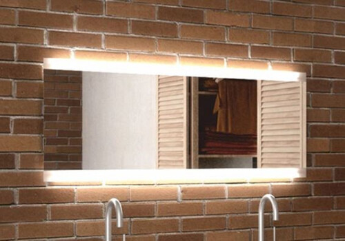 Casa Padrino Luxus Badezimmer Spiegel 120 x 4 x H. 50 cm - Wandspiegel mit LED Hintergrundbeleuchtung - Badezimmer M�bel - Badezimmer Accessoires - Luxus M�bel