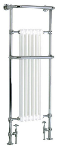 Casa Padrino Luxus Badheizung Wei� / Chrom 583 x H. 1500 mm - Handtuchheizk�rper - Vintage Bad Heizk�rper Handtuchhalter