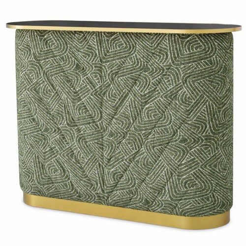 Casa Padrino Luxus Bar Theke mit Glasplatte Gr�n / Schwarz / Messing 140 cm - Bar M�bel