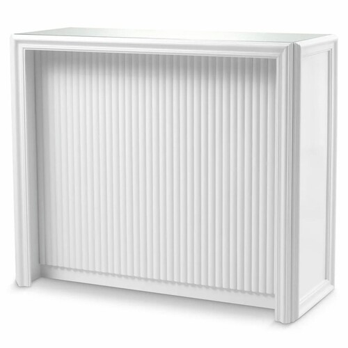 Casa Padrino Luxus Mahagoni Bar Theke mit Glasplatte Wei� 126 cm - Bar M�bel