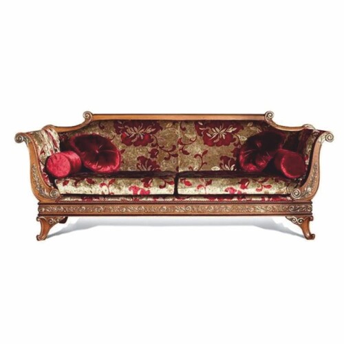 Casa Padrino Luxus Barock Sofa Bordeauxrot / Gold / Braun / Gold 230 cm - Made in Italy