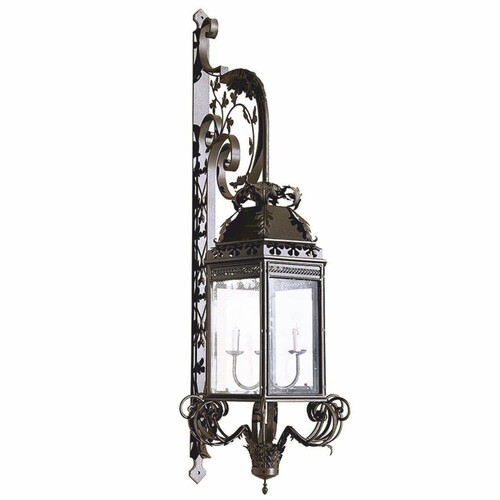 Casa Padrino Luxus Barock Au�enwandleuchte Braun H. 150 cm - Barock Au�enbeleuchtung