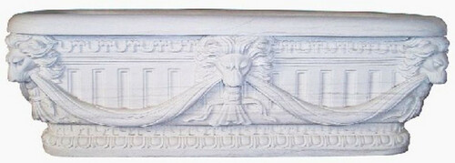 Casa Padrino Luxus Barock Badewanne L�wenkopf Wei� 180 cm - Freistehende Marmor Badewanne - Barock Bad Accessoires - Edel & Prunkvoll