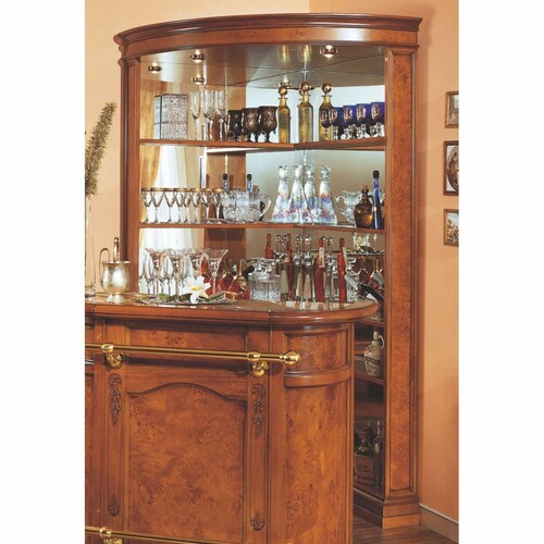 Casa Padrino Luxus Barock Eck Barschrank Braun H. 220 cm - Barockstil Bar M�bel - Made in Italy