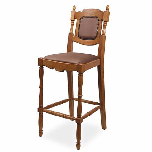 Casa Padrino Luxus Barock Massivholz Barstuhl Braun H. 112 cm - Barock Bar M�bel