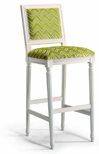 Casa Padrino Luxus Barock Barstuhl Gr�n / Elfenbein H. 113 cm - Made in Italy