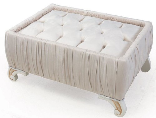 Casa Padrino Luxus Barock Beistelltisch Hellrosa / Wei� / Gold 91 x 63 x H. 42 cm - Wohnzimmerm�bel