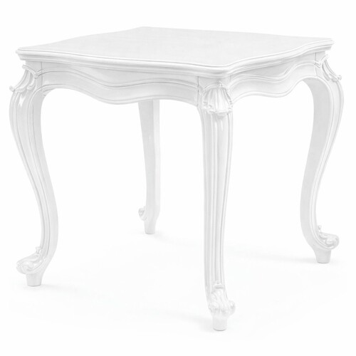 Casa Padrino Luxus Barock Massivholz Beistelltisch Wei� H. 60 cm - Barock M�bel