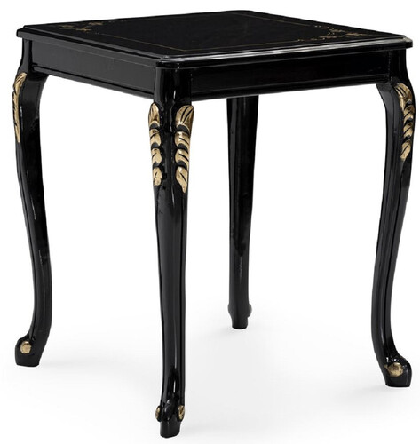 Casa Padrino Luxus Barock Beistelltisch Schwarz / Gold - Quadratischer Massivholz Tisch im Barockstil - Luxus Wohnzimmer M�bel im Barockstil - Barock M�bel - Edel & Prunkvoll