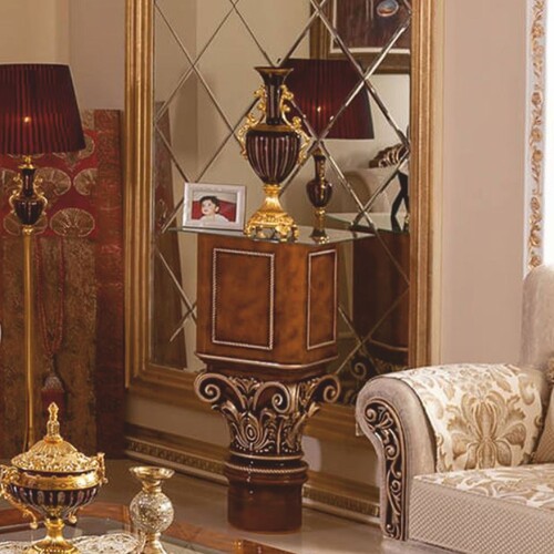 Casa Padrino Luxus Barock Beistelltisch Braun / Bronze H. 100 cm - Barockstil M�bel