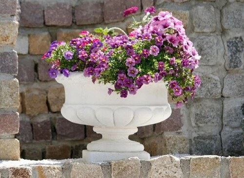 Casa Padrino Luxus Barock Blumentopf Wei�  40 x H. 31 cm - Made in Italy