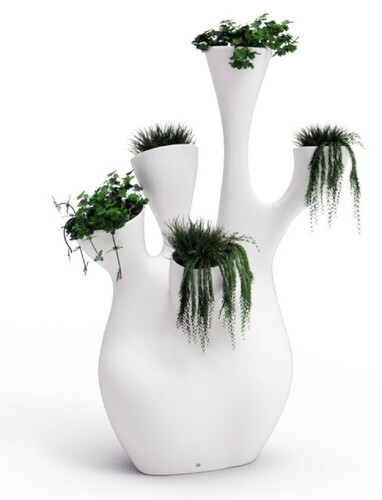 Casa Padrino Luxus Blumentopf Matt Wei� 135 x 85 x H. 200 cm