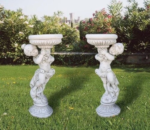 Casa Padrino Luxus Barock Blumentopf Set Grau H. 115 cm - Made in Italy