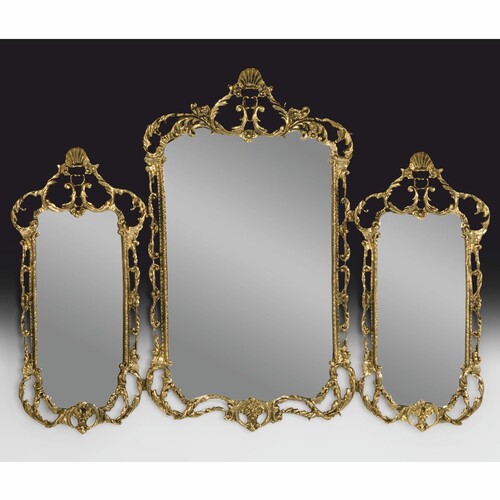 Casa Padrino Luxus Barock Bronze 3er Spiegel Gold 104 cm - Barockstil M�bel