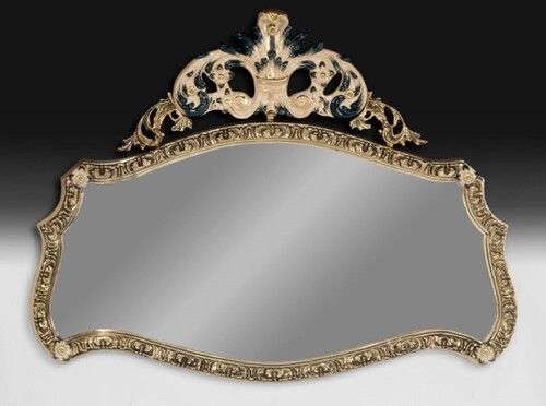 Casa Padrino Luxus Barock Bronze Spiegel Gold / Beige / Gr�n 107 cm - Barock M�bel