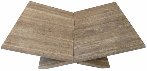 Casa Padrino Luxus Travertin Buchst�nder / Buchst�tze Beige 49,5 cm - Deko Accessoires