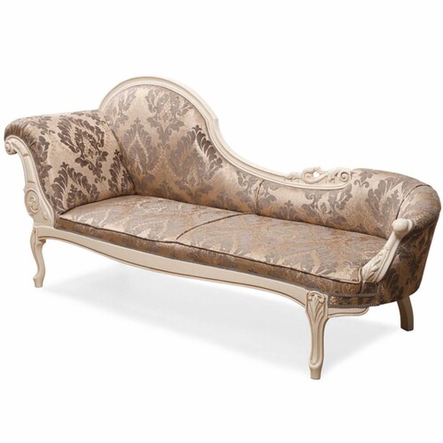 Casa Padrino Luxus Barock Chaiselongue Braun / Creme - Barock M�bel