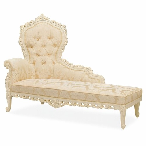 Casa Padrino Luxus Barock Chaiselongue Creme / Gold 160 cm - Barock M�bel