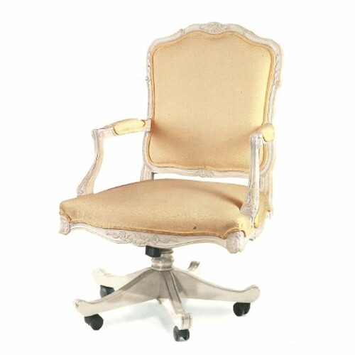 Casa Padrino Luxus Barock Schreibtischstuhl Antik Beige / Wei� - Made in Italy