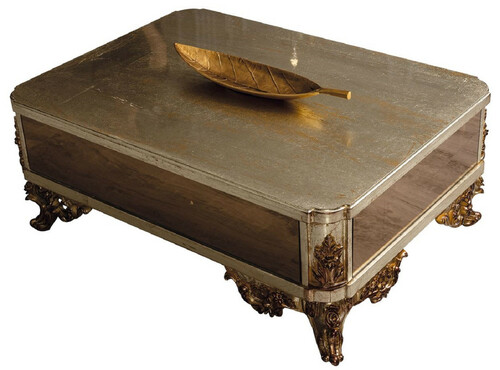 Casa Padrino Luxus Barock Couchtisch Antik Silber / Kupfer / Gold - Verspiegelter Barockstil Wohnzimmertisch - Barockstil Wohnzimmer M�bel - Barock M�bel - Luxus M�bel im Barockstil