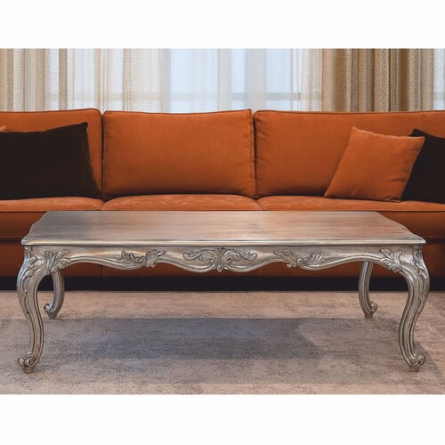 Casa Padrino Luxus Barock Couchtisch Silber 135 cm - Barock M�bel - Made in Italy