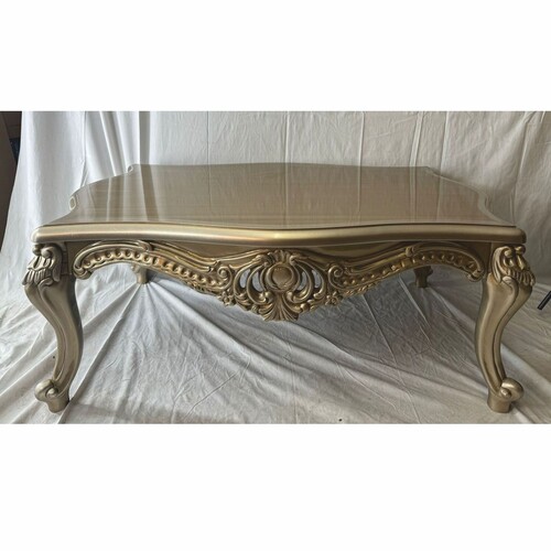 Casa Padrino Luxus Barock Couchtisch Silber / Gold - Wohnzimmer M�bel im Barockstil