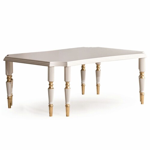 Casa Padrino Luxus Barock Couchtisch Creme / Gold 110 cm - Barock Wohnzimmer M�bel