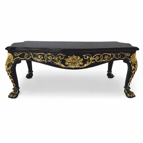 Casa Padrino Luxus Barock Couchtisch Schwarz / Gold 121 cm - Barock M�bel - Made in Italy
