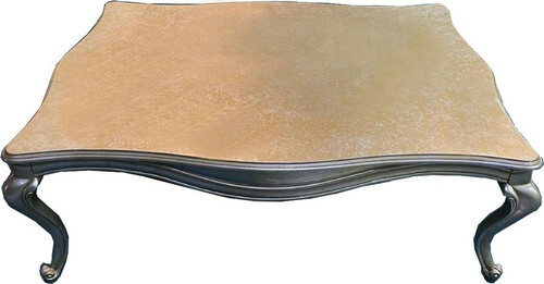 Casa Padrino Luxus Barock Couchtisch Gold / Silber - Quadratischer Massivholz Wohnzimmertisch im Barockstil - Luxus Wohnzimmer M�bel im Barockstil - Barock M�bel - Edel & Prunkvoll