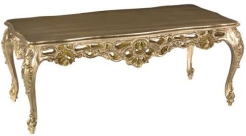 Casa Padrino Luxus Barock Couchtisch Bronze-Gold 109 x 57 x H. 44 cm - Prunkvoller Wohnzimmertisch - Barock Wohnzimmer M�bel - Luxus Qualit�t - Made in Italy