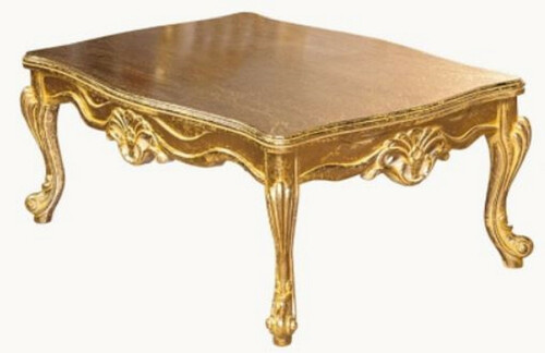 Casa Padrino Luxus Barock Couchtisch Gold - Handgefertigter Massivholz Wohnzimmertisch - Wohnzimmer M�bel im Barockstil - Edel & Prunkvoll