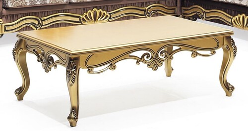 Casa Padrino Luxus Barock Couchtisch Gold - Rechteckiger Massivholz Wohnzimmertisch im Barockstil - Barock M�bel - Luxus M�bel im Barockstil - Barock Einrichtung - Edel & Prunkvoll