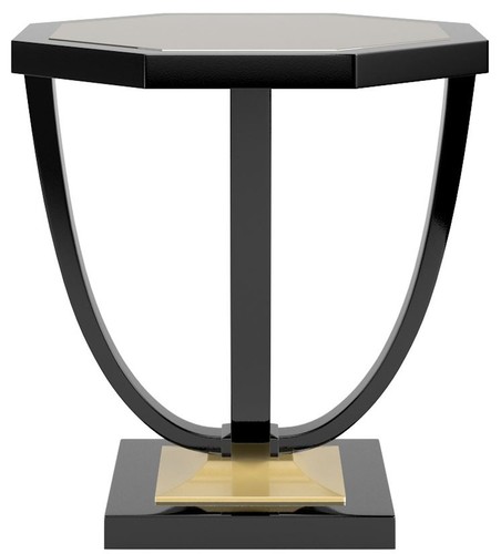 Casa Padrino Luxus Barock Beistelltisch Schwarz / Gold 60 x 60 x H. 65 cm - Eleganter 8-eckiger Tisch im Barockstil - Barock M�bel