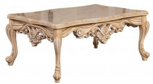 Casa Padrino Luxus Barock Couchtisch Naturfarben - Prunkvoller Massivholz Wohnzimmertisch im Barockstil - Barock Wohnzimmer M�bel - Edel & Prunkvoll