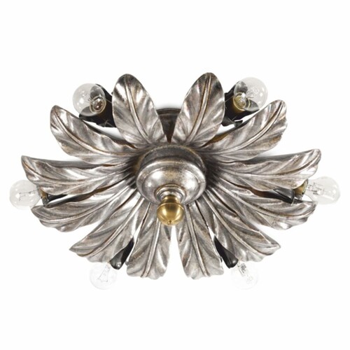 Casa Padrino Luxus Barock Deckenleuchte Antik Silber  43 x H. 16 cm - Made in Italy