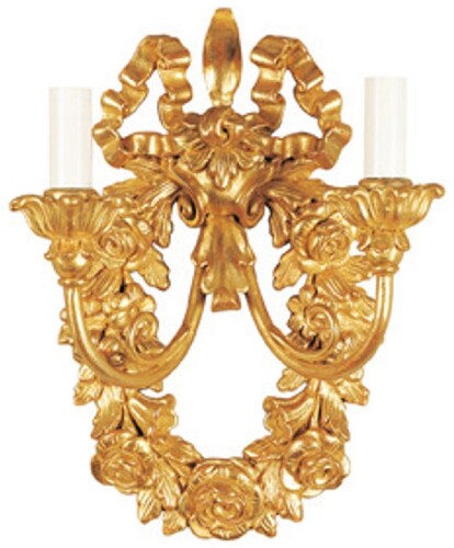 Casa Padrino Luxus Barock Doppel Wandleuchte Gold 25 x H. 30 cm - Made in Italy