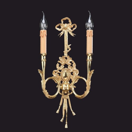 Casa Padrino Luxus Barock Doppel Wandleuchte Gold H. 50 cm - Made in Italy