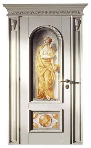 Casa Padrino Luxus Barock Wohnungst�r Antik Wei� / Mehrfarbig 141 cm - Made in Italy