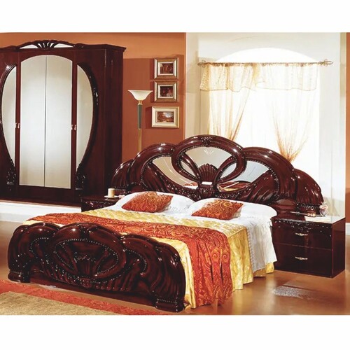 Casa Padrino Luxus Barock Doppelbett Dunkelbraun 160 x 200 cm - Barock M�bel - Made in Italy