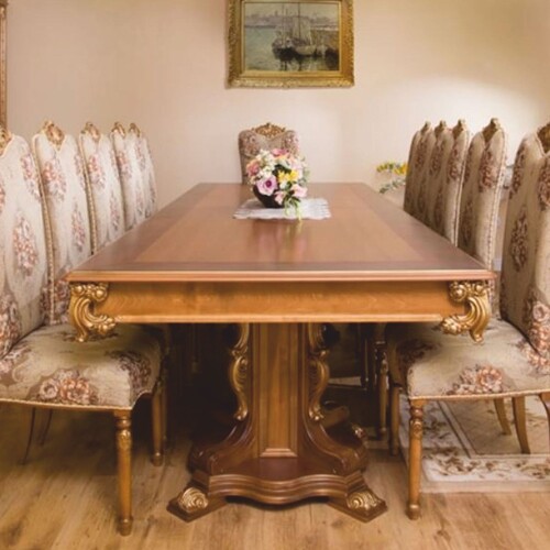 Casa Padrino Luxus Barock Esstisch Braun / Gold 310 cm - Barock Esszimmer M�bel