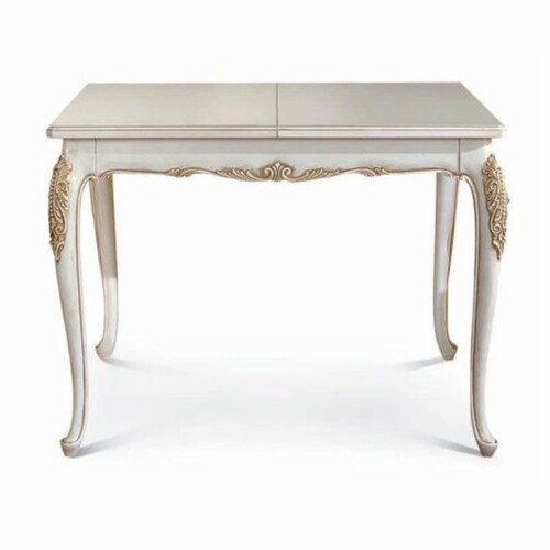 Casa Padrino Luxus Barock Esstisch Elfenbein / Gold 110-165 cm - Barock M�bel - Made in Italy