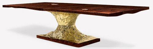 Casa Padrino Luxus Designer Esstisch Braun / Gold 450 x 150 x H. 76 cm - Rechteckiger Esszimmertisch - Italienische Luxus Esszimmer M�bel - Luxus Einrichtung - Luxus Qualit�t - Made in Italy