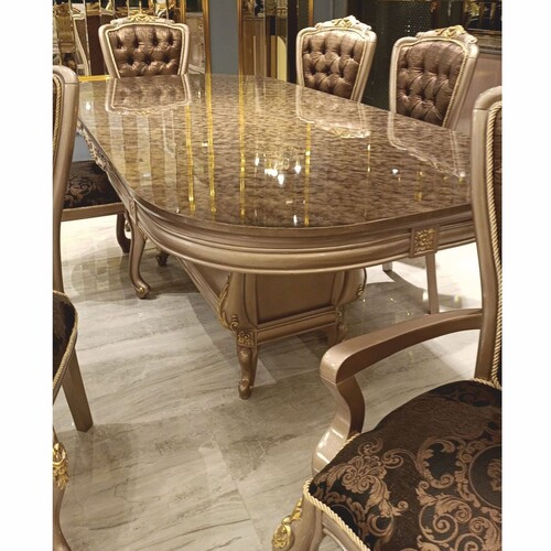 Casa Padrino Luxus Barock Esstisch Grau / Schwarz / Gold 230 cm - Barock Esszimmer M�bel